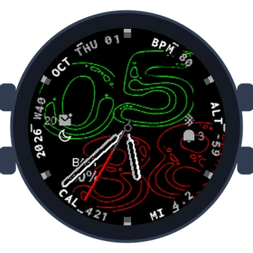 Aqua Look Big Numbers Gen3 fēnix Chronos