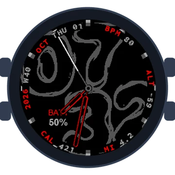 Lava Flow Big Numbers Gen3 fēnix 5S Plus