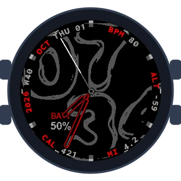 Lava Flow Big Numbers Gen3 fēnix 6