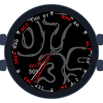 Lava Flow Big Numbers Gen3 fēnix 6 Pro