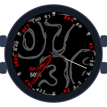 Lava Flow Big Numbers Gen3 fēnix 6S