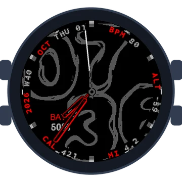 Lava Flow Big Numbers Gen3 fēnix 6S Pro