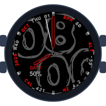 Lava Flow Big Numbers Gen3 fēnix 7