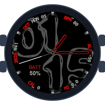 Lava Flow Big Numbers Gen3 fēnix 8 Pro