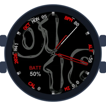 Lava Flow Big Numbers Gen3 fēnix 9