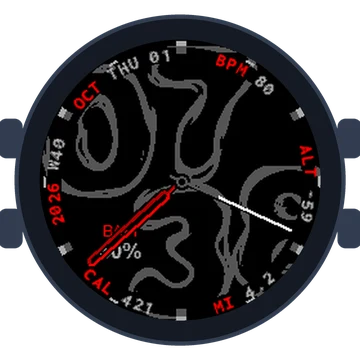 Lava Flow Big Numbers Gen3 fēnix Chronos