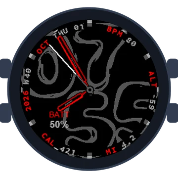 Lava Flow Big Numbers Gen3 vívoactive 3