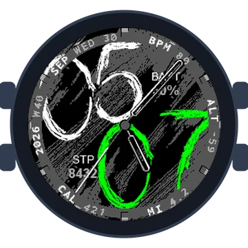 Chalky Look Big Numbers Gen3 fēnix 5S Plus