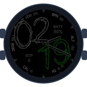 Chalky Look Big Numbers Gen3 fēnix 9 Pro