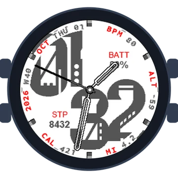 Metal Look Big Numbers Gen3 fēnix 5