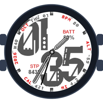 Metal Look Big Numbers Gen3 fēnix 5X