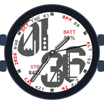 Metal Look Big Numbers Gen3 fēnix 5X Plus
