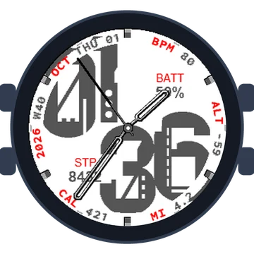 Metal Look Big Numbers Gen3 fēnix 6