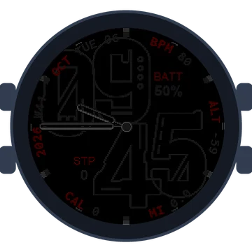 Metal Look Big Numbers Gen3 Forerunner 165