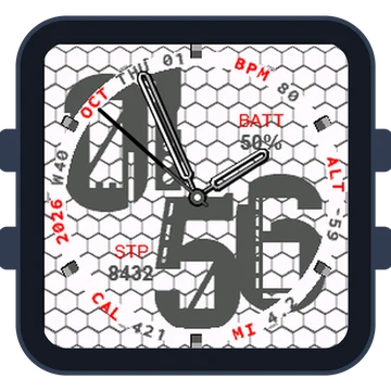 Metal Look Big Numbers Gen3 Venu Sq. Edition
