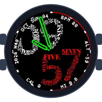 Wordcloud Big Numbers Gen3 Forerunner 55
